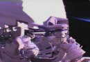 Sometimes you have to grab the bull by the horns, or in this case, the Spool Positioning Device by the...um... handle thingy. This is a helmetcam view from yesterday's spacewalk. Image: NASA TV/NewsFromSpace.com 