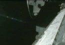 Endeavour as seen docked to the ISS from an external camera today. The camera is mounted on the Station's S1 Truss. Image: NASA TV/NewsFromSpace.com