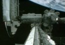 A view of the docked Shuttle/ISS complex from an external ISS camera. Image: NASA TV/NewsFromSpace.com