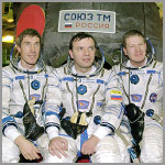 Expedition 1 crew : (from left)  Sergei Krikalev, Yuri Gidzenko and Bill Shepherd. Image courtesy of NASA.